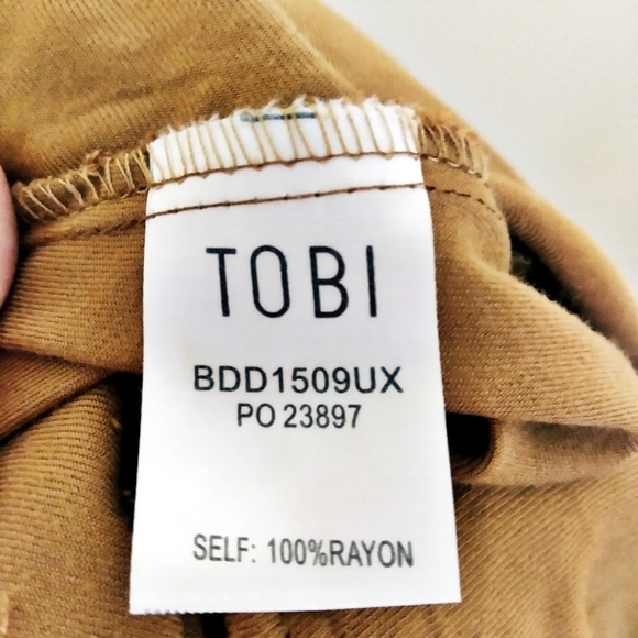 TOBI Lace Up Brown Tank Midi Dress Size Small - Picture 5 of 7